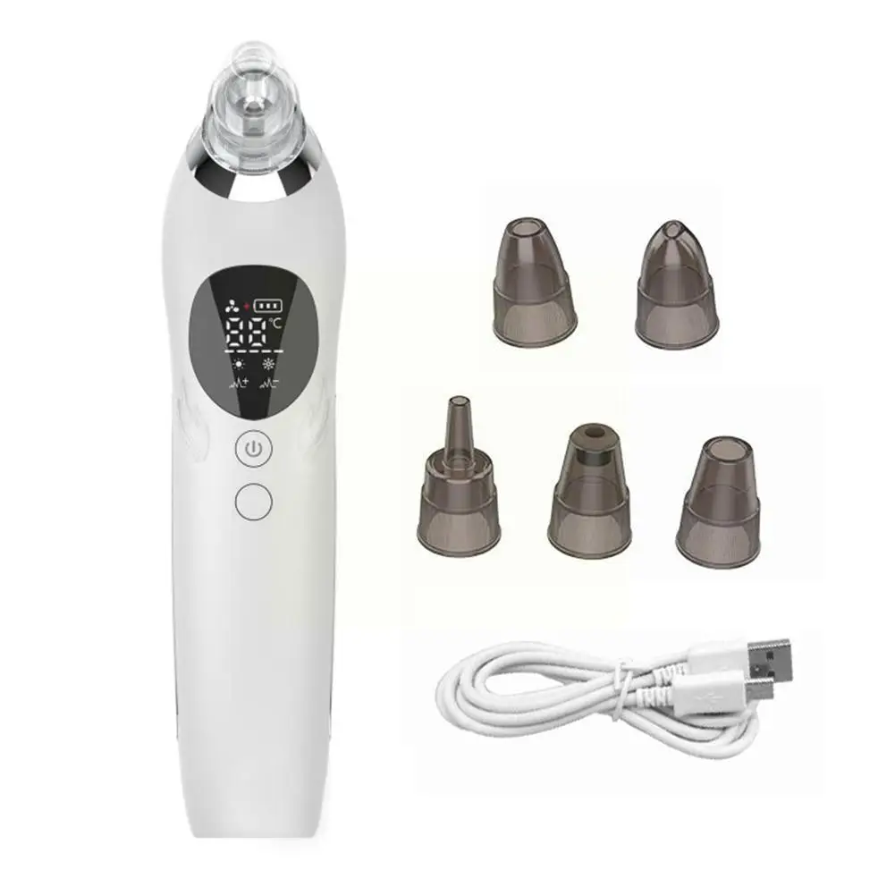 

Blackhead Remover Vacuum Cleaner Skin Pore Suction Dot Hot Cold Pore Hammer Acne Extractor Facial Cleanser Tool Black Care I1V3