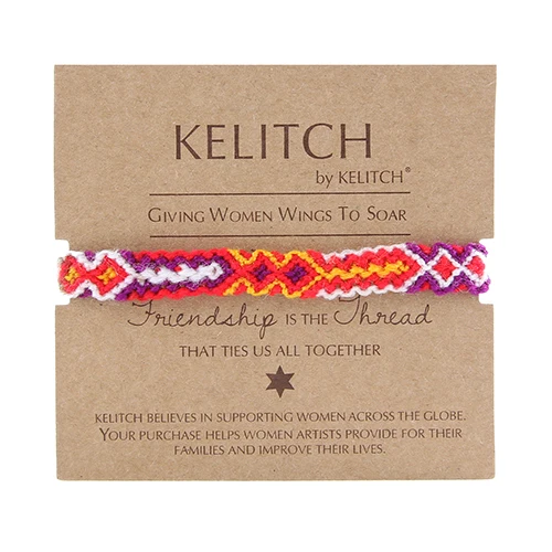 PY01-170002Q KELITCH браслеты дружбы с мягкой хлопковой нитью Цвет Бохо браслеты ручной работы из веревки этнический очаровательный браслет на цепочке - Окраска металла: PY01-170002Q