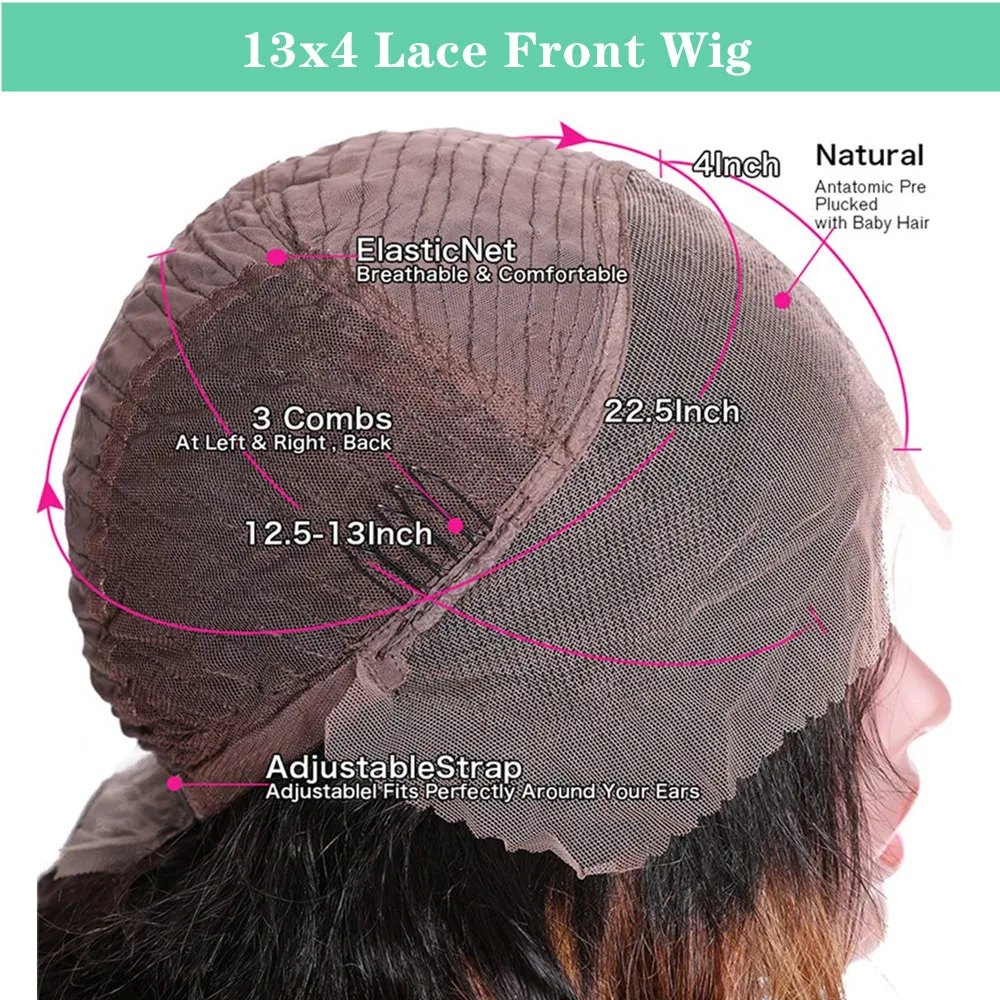 

13x4 Lace Front Human Hair Wigs Brazilian Remy 180% Straight Brown Color Lace Frontal Wigs For Black Women Pre Plucked Human Hai