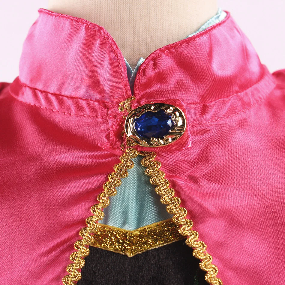 Платье Анны и Эльзы для девочек Детский костюм принцессы на Хэллоуин с париком