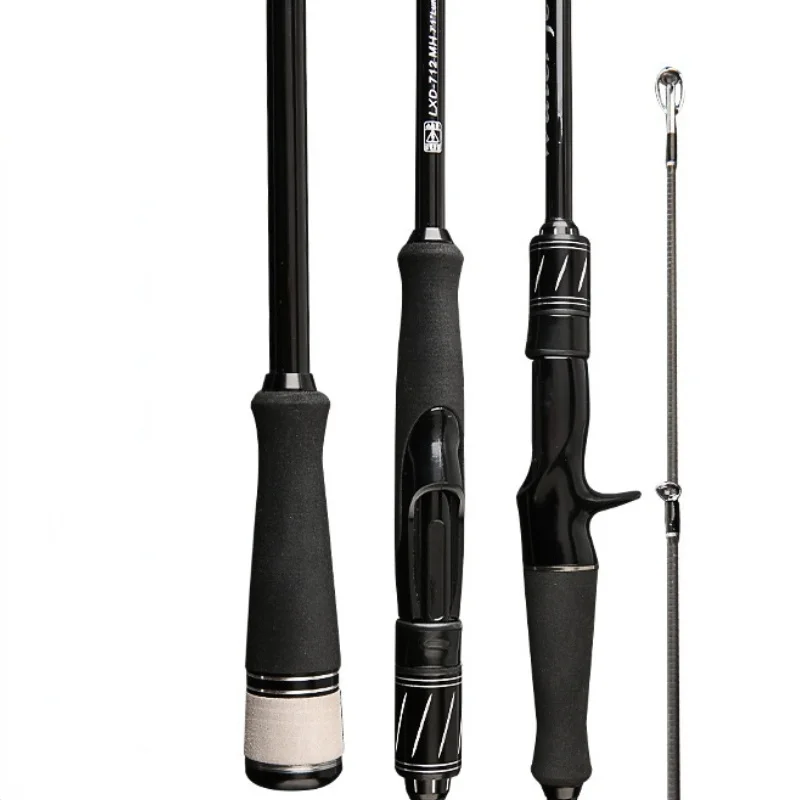 Spinning Fishing Rods New 2021 Saltwater Carbon Fiber Fishing Rods Predator Gun Handle Black Varas De Pesca Fishing Equipment enlarge