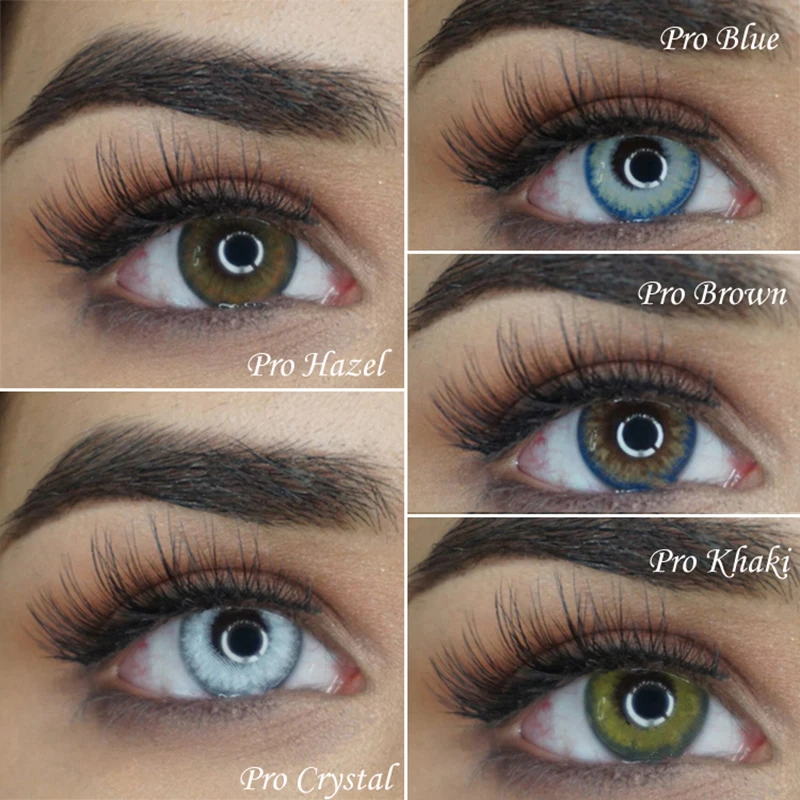 

1 Pair Pro Colored Contact Lens for Eyes Natural Eye Contacts Yearly Khaki Contact Lenses Color Lens Blue Hazel Eye