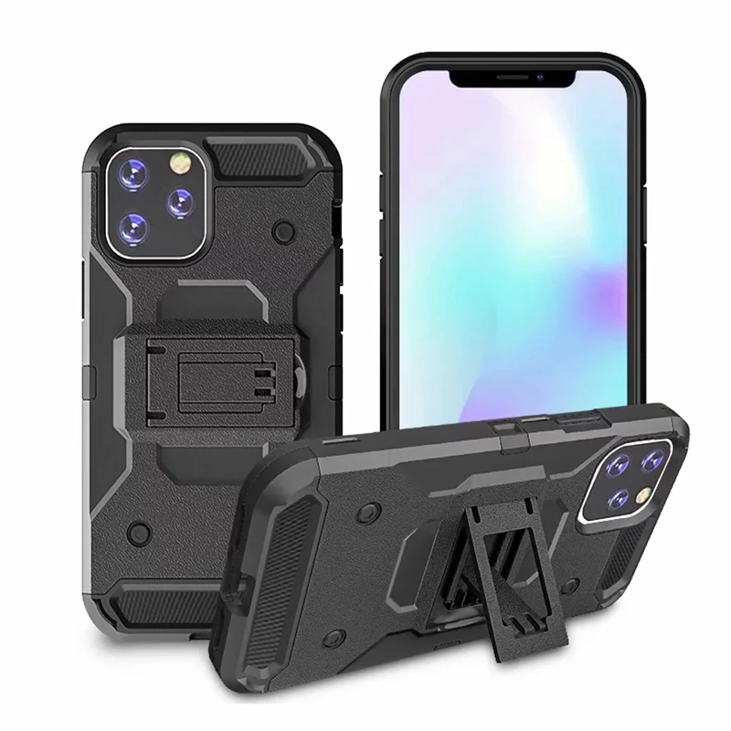 Ремень клип Гибридный чехол для Iphone 11 Pro XR XS MAX X 8 7 6s Galaxy Note 10 S10 S10e Plus Kickstand жесткий
