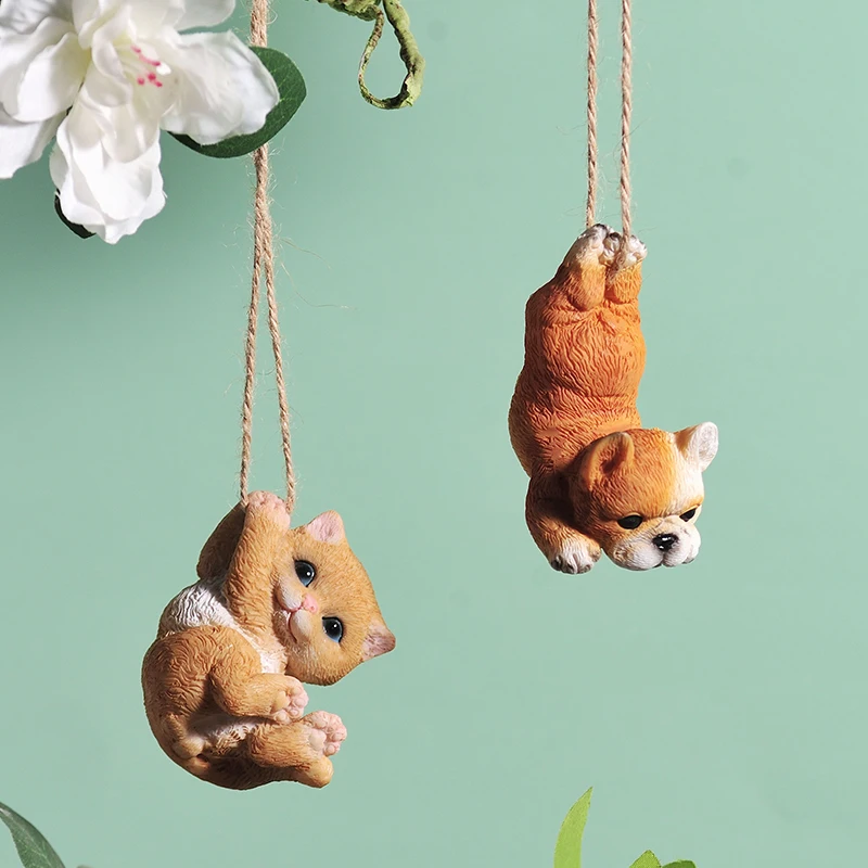 

Nordic Creative Resin Swing Animal Sculpture Ornaments Home Living Room Bedroom Wall Hanging Decor Fairy Miniature Garden Crafts