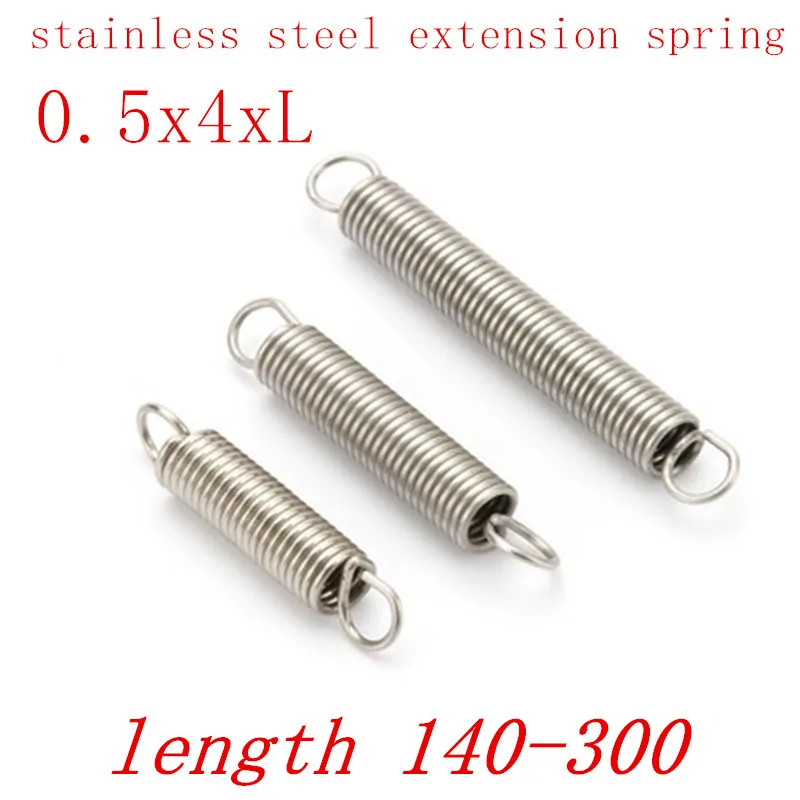 

Удлинительная пружина из нержавеющей стали с крючком, 2 шт., 0,5x4x160-300 мм