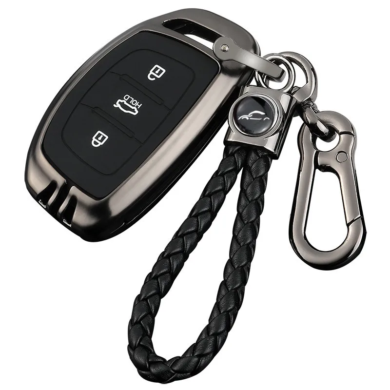 

Colorful Zinc Alloy Car Key Fob Full Cover Case Skin Bag Shell Keychain Holder For Hyundai IX25 IX35 ELANTRA Verna Sonata TUCSON