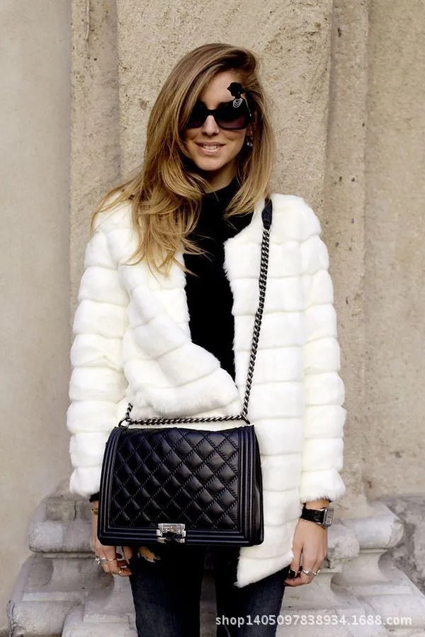 Теплое меховое пальто для женщин теплая женская верхняя одежда с длинным рукавом