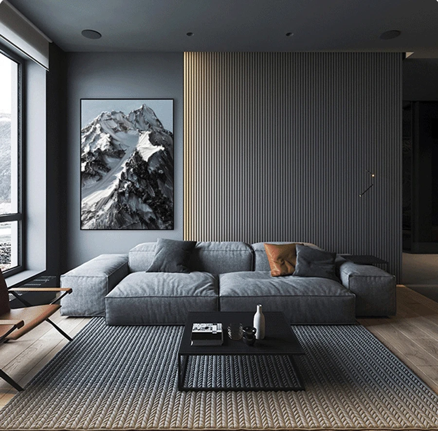 Ручная роспись абстрактная масляная живопись черно белая Снежная гора Настенная