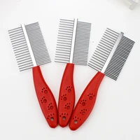 plastic handle stainless steel two sided dog comb pet hair grooming tools pet supplies dog hair cleaning supplies dog hair comb