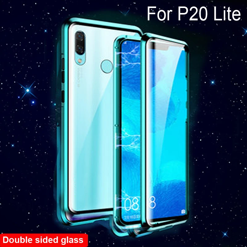 Роскошный Магнитный поглощающий чехол для Huawei P20 Lite металлическая рамка