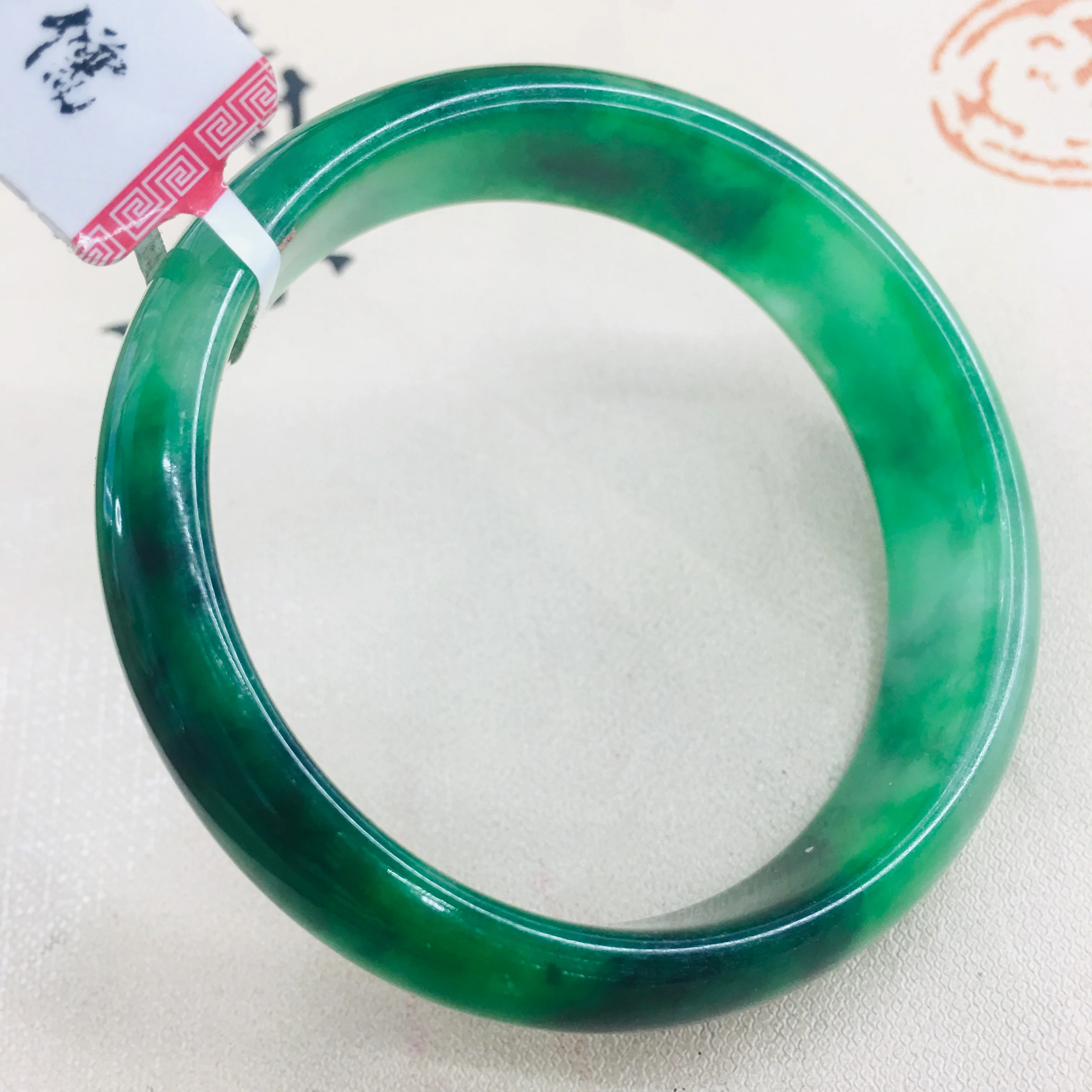 Zheru ювелирные изделия натуральный жадеитовый браслет элегантный зеленый 54 62 мм