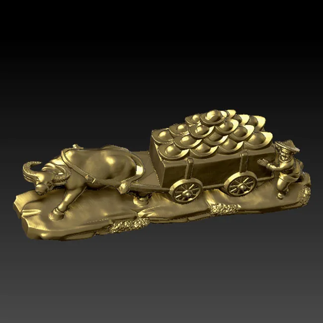 3d модель для ЧПУ или 3D принтеров в формате STL тележка из золотых слитков|Фрезы по