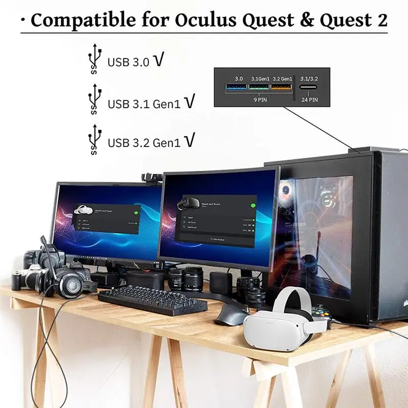 

For Oculus Quest 2 Link Cable 6M 5M USB 3.0 Quick Charge Cables for Quest2 VR Data Transfer Fast Charges VR Headset Accessories