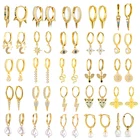 Женские серьги-обручи CANNER Huggie из стерлингового серебра 925 пробы с заклепками и жемчужными глазами звездами и черной пантерой