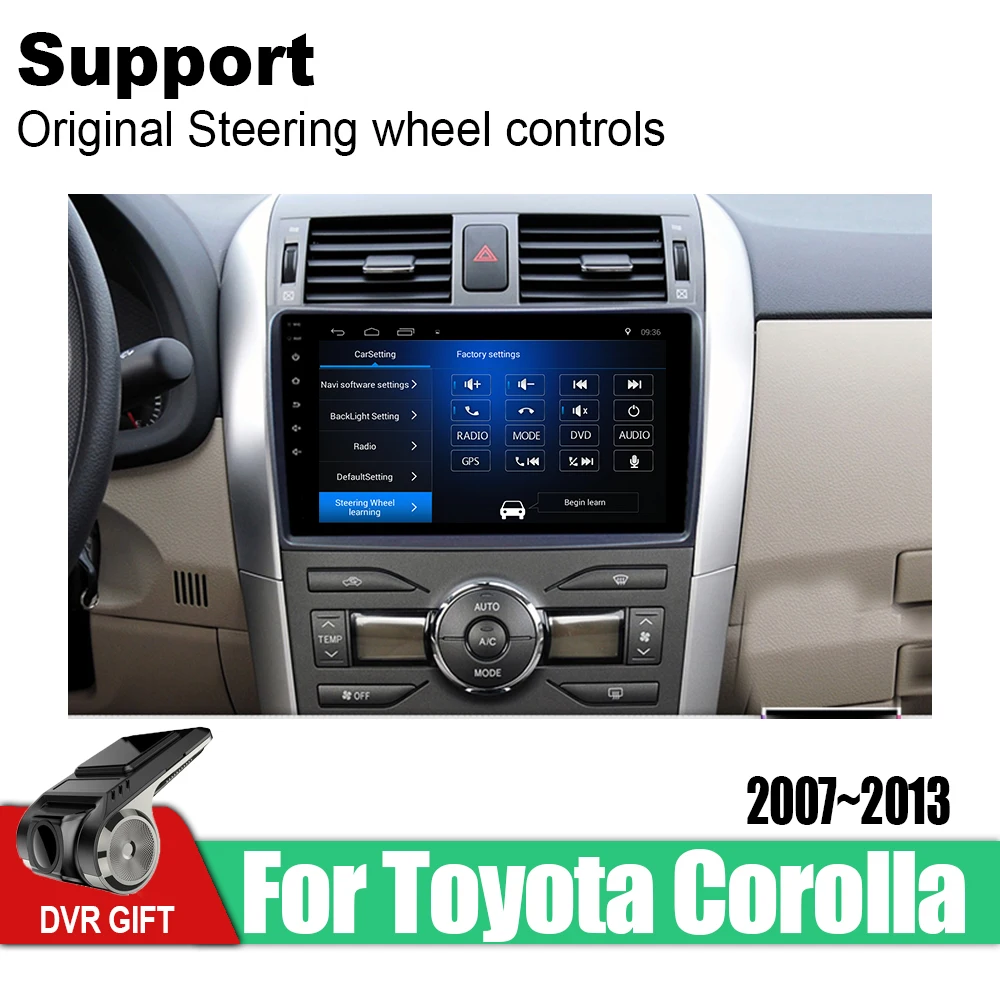 Мультимедийный плеер для Toyota Corolla E140 E150 2007 2008 2009 2010 2011 2012 2013 Android GPS навигация радио