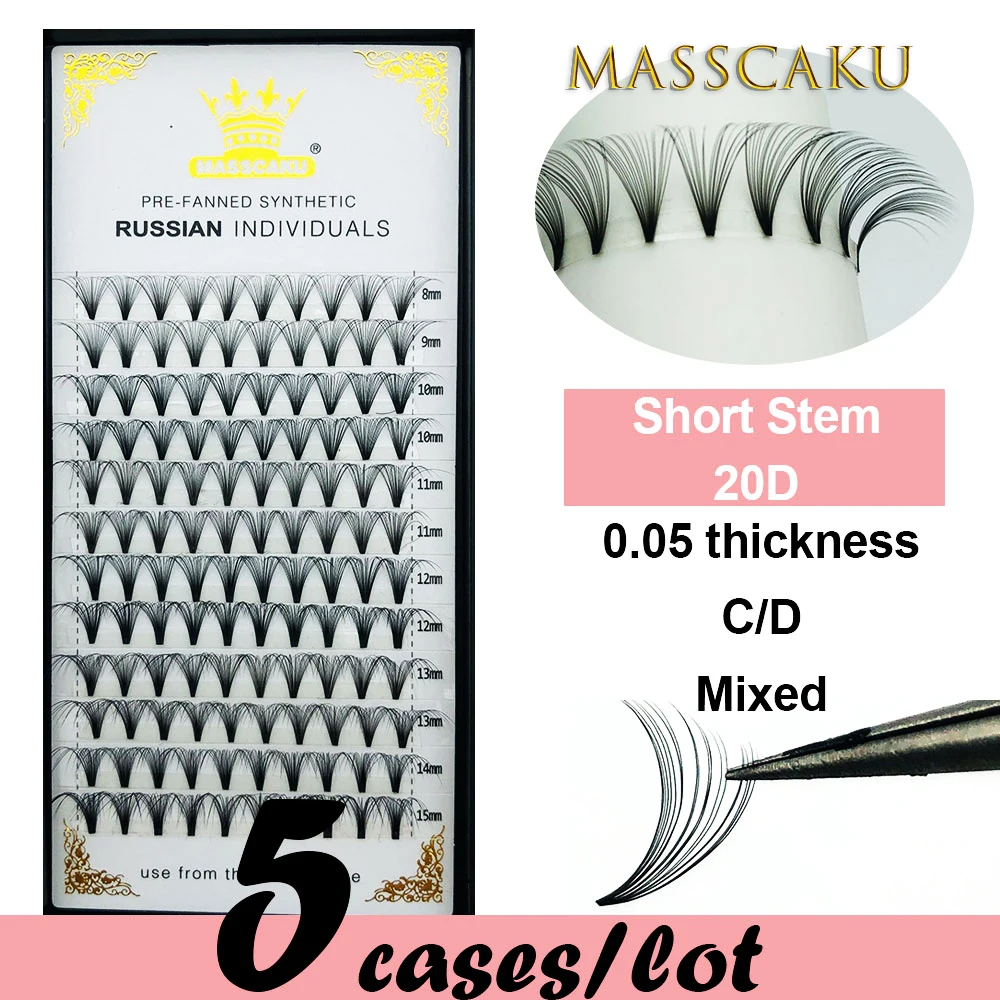MASSCAKU 5 чехлов/партия объем ресниц макияж для наращивание ручной работы из
