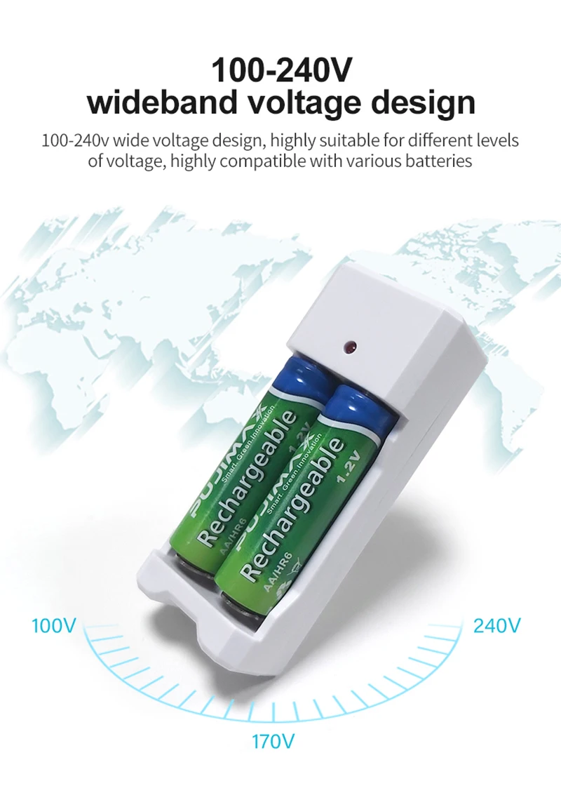 PHOMAX USB 2 слота 1 V Портативный быстро с линией аккумуляторная батарея аа ААА