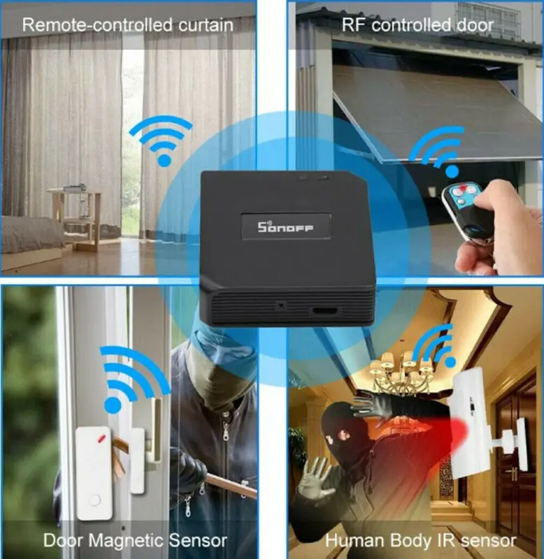 Интеллектуальный выключатель света SONOFF RF Bridge шлюз беспроводной WiFi переключатель Smart ПДУ 433 МГц