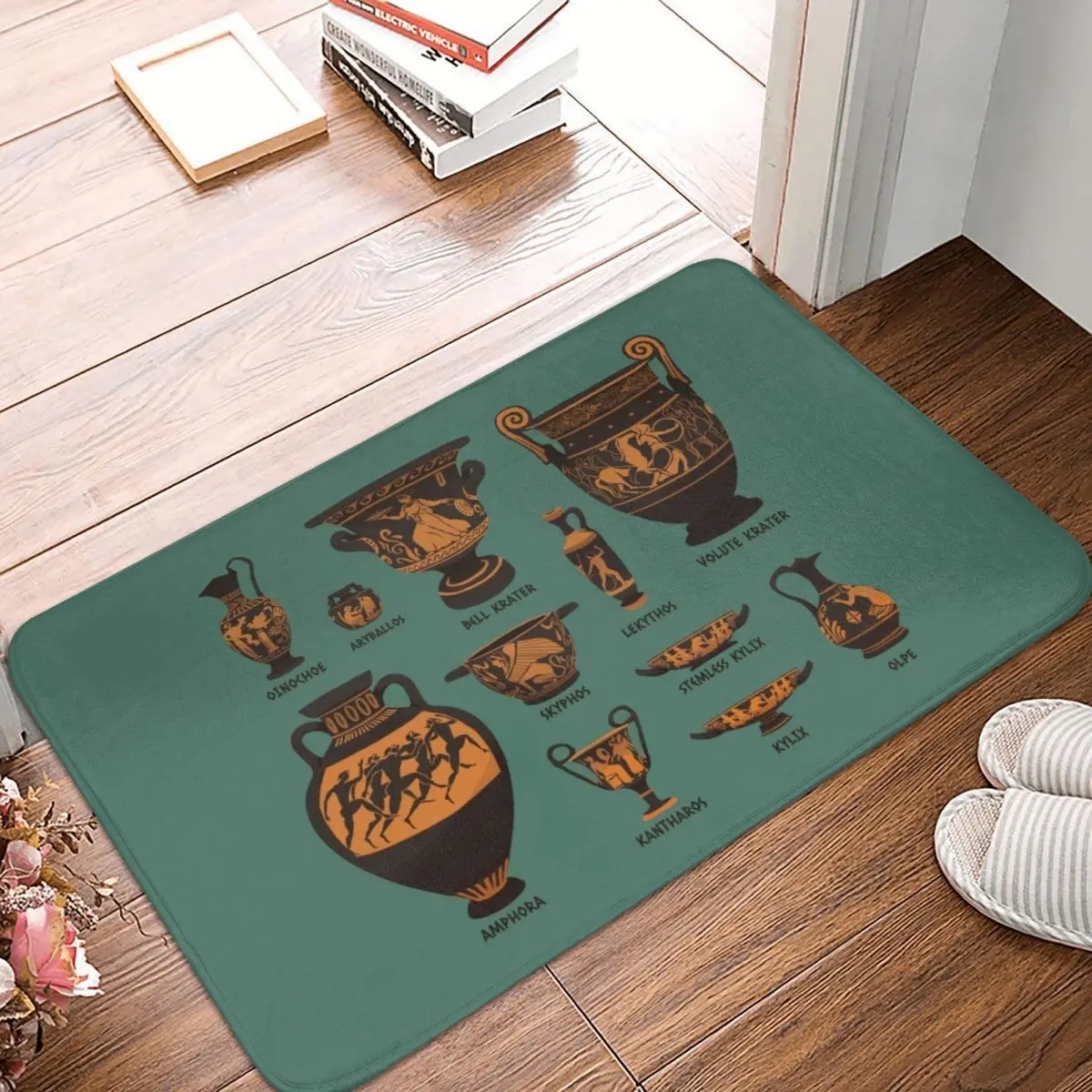 

Ancient Greek Pottery Doormat Carpet Mat Rug Polyester Non-Slip Floor Decor Bath Bathroom Kitchen Living Room 40*60