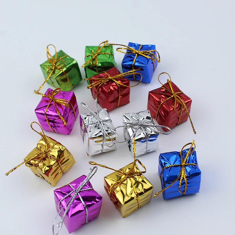 

1 Package Mini Gift Boxes Shape Tree Ornament Party Christmas Hanging Pendant Decoration christmas decorations for home new year