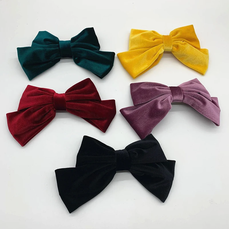 

Vintage Coral Fleece Barrettes Big Large Bow Hair Clip Korean Autumn Ponytail Clip Hairgrips For Women Fashion Hair Accessories