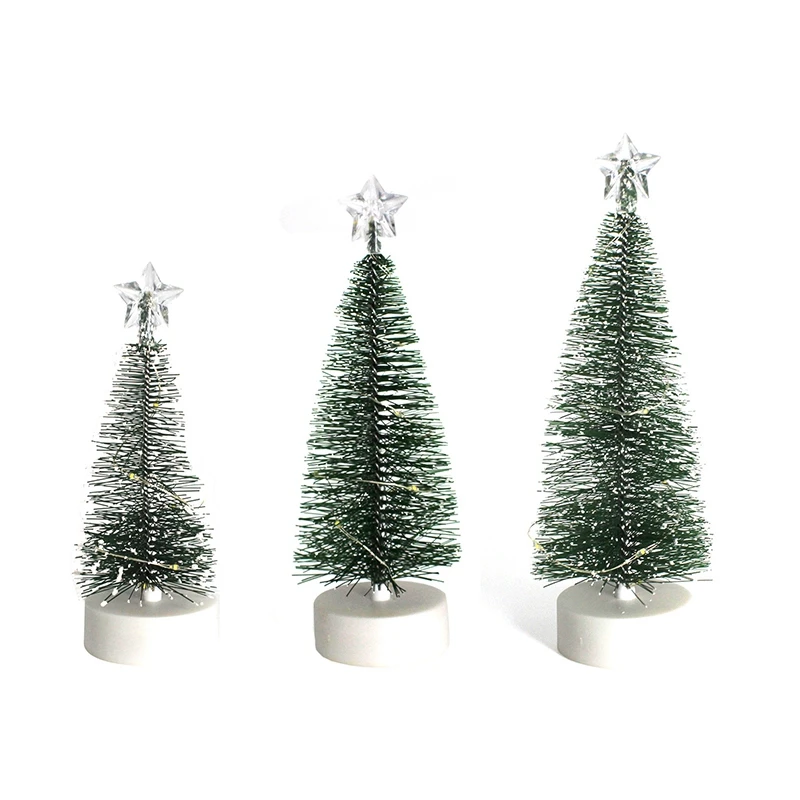 

3 упаковки мини Рождественская елка кедр настольная Рождественская елка светодиодная светящаяся на Рождество Новый год украшение для дома