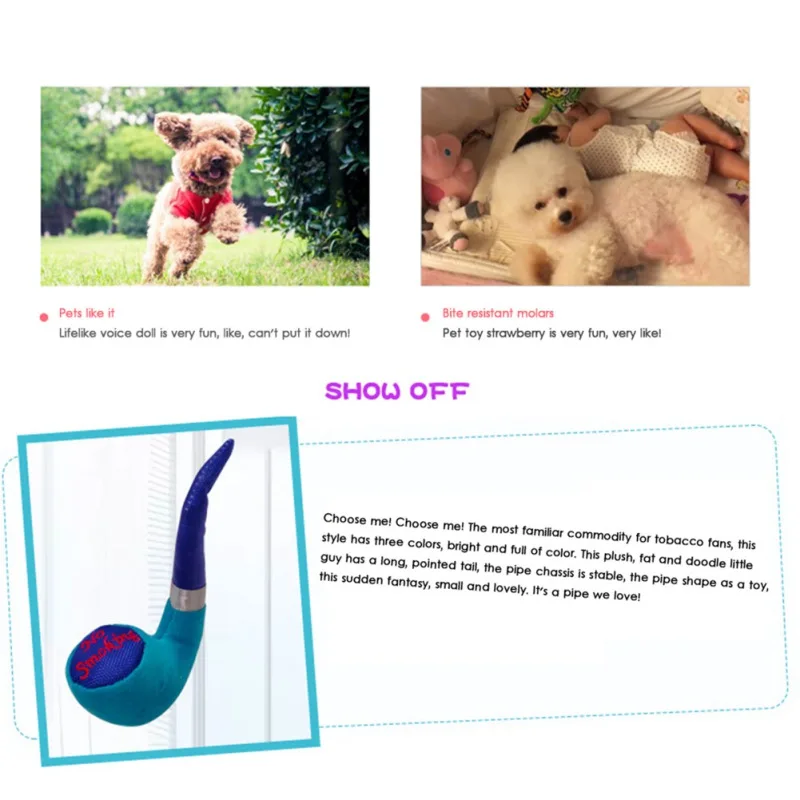3 Colors Pet Plush Squeaking Pipe Shape Toy Interactive Creative Training Persistent Screaming Toys Dog Supplies | Дом и сад