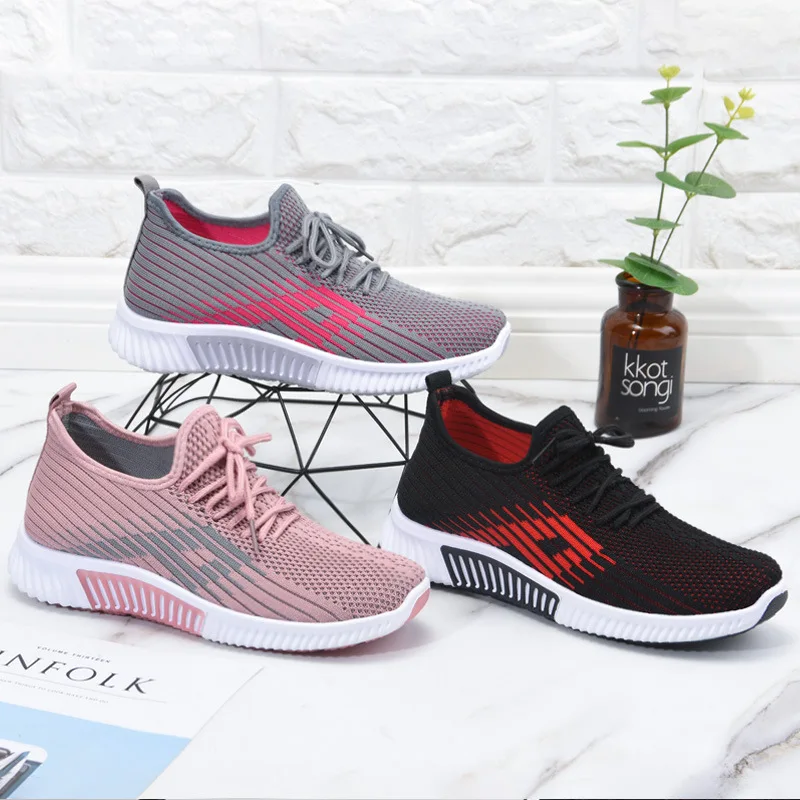 

2020 Summer Breathable Women's Running Shoes Ladies Trainers and Sneakers Shoes Sports Woman Sport Shoes on Sales Black Gym