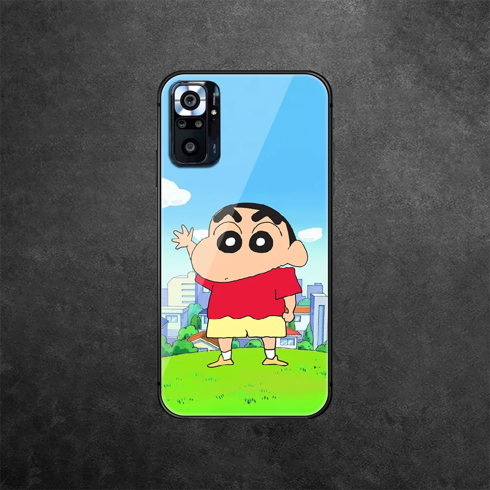 

Crayon Shin Cute Cartoon Tempered Glass Phone Case Cover For Xiaomi Redmi Note 7 8 9 10 A C T S Pro K 30 40 Etui Cell