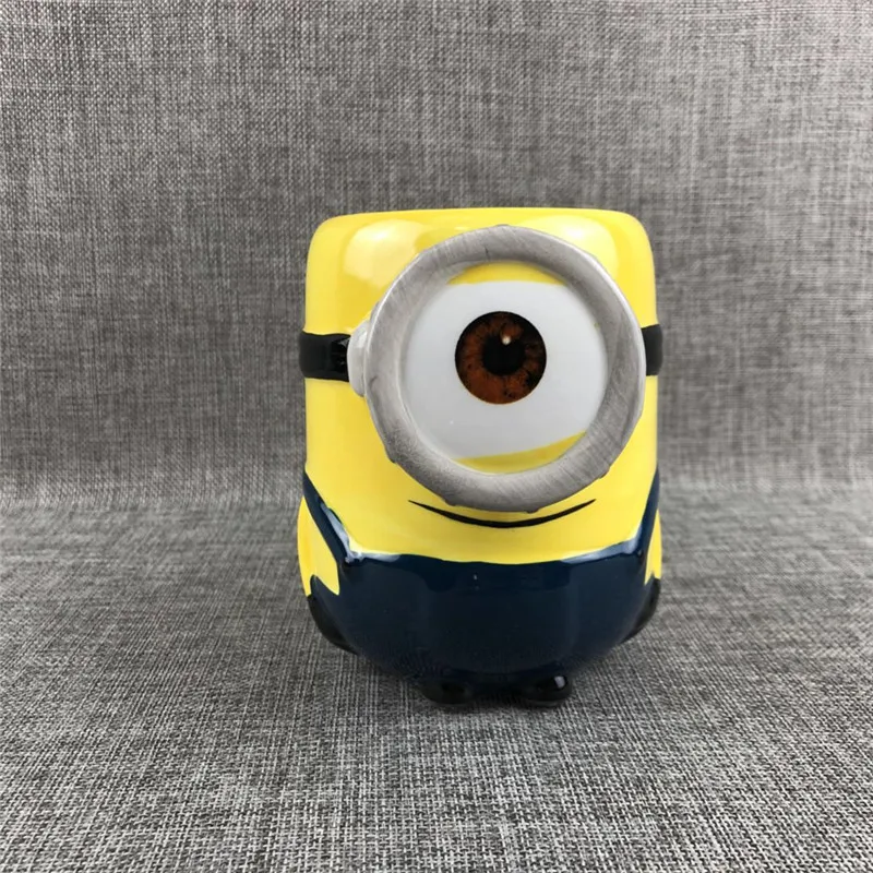 3D мультфильм йеллоуминьоны керамика кружки кофе кружка молоко чай офисные чашки Посуда для напитков лучший подарок на день рождения с подарочной коробкой - Цвет: A