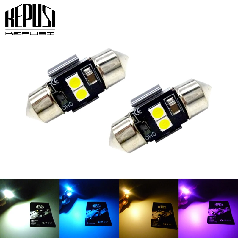 Светодиодсветодиодный лампа 2 шт. 28 мм 29 2SMD 3030 клиновидная C10W C5W гирлянда