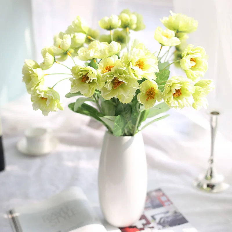 1 шт. Шелковый Маковый цветочный винтажный букет невесты с розмарином на свадьбу