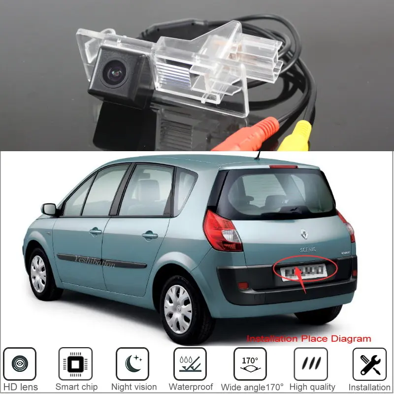 Car Rear View Reverse Backup Camera For Renault scenic 2 II Renault Grand scenic 2003~2009 For Parking HD Night Vision