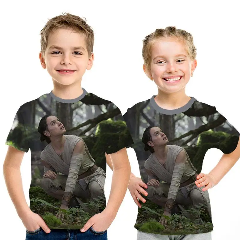 Звездные войны 3D imprimir bien de los hombres/las nias Топы Camiseta de manga corta Caballero Jedi imprimir nios camiseta de moda