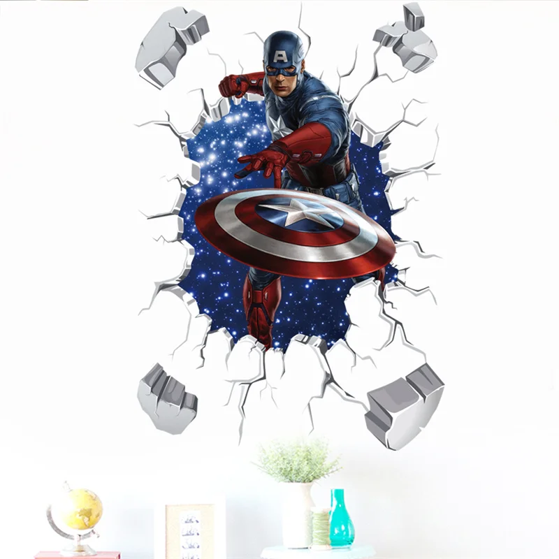 Cartoon Avenger Wall Stickers For Kids Room Children Bedroom Decor Home Mural Boys gift decor |