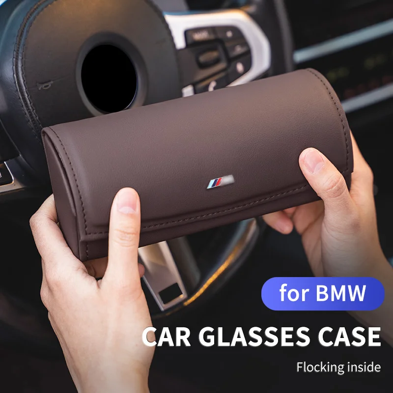 

Fiber Leather Sunglasses Case Holder Universal Car Visor Eyeglasses Protective Storage Box For BMW Organizer Interior Accessorie