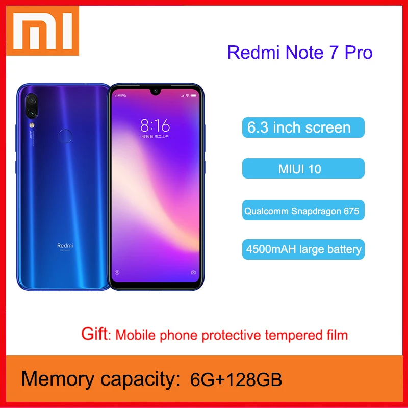 

Redmi Note7 Pro mobile phone 48MP ultra-clear dual camera dual card dual standby camera game mobile phone full Netcom 6G+128G