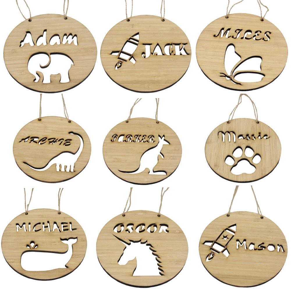 Персонализированный Деревянный дверной знак настенная дверь подвесное имя