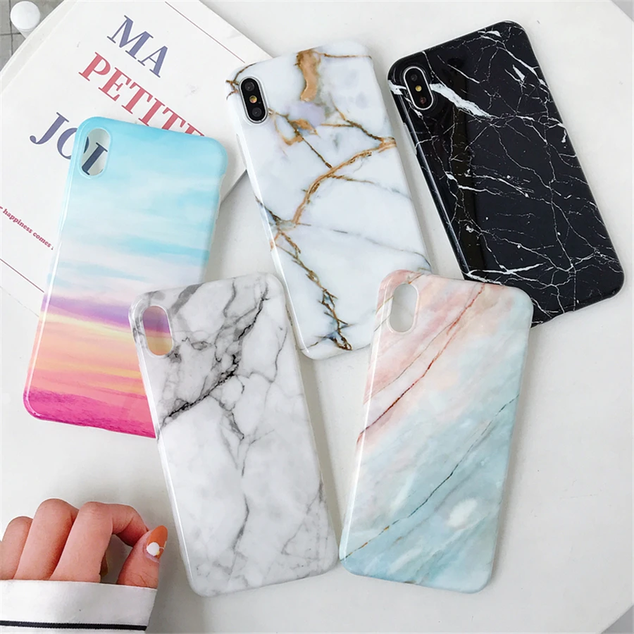 Мраморный чехол для iphone 12 11 Pro XS MAX мягкая задняя крышка из ТПУ 6 6S 7 8 Plus X XR