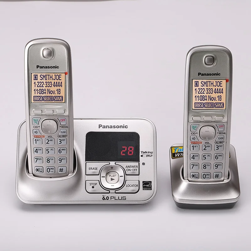 dect6 0 wireless telephone handset cordless phone with answer system handfree internal intercom english spain language for home free global shipping