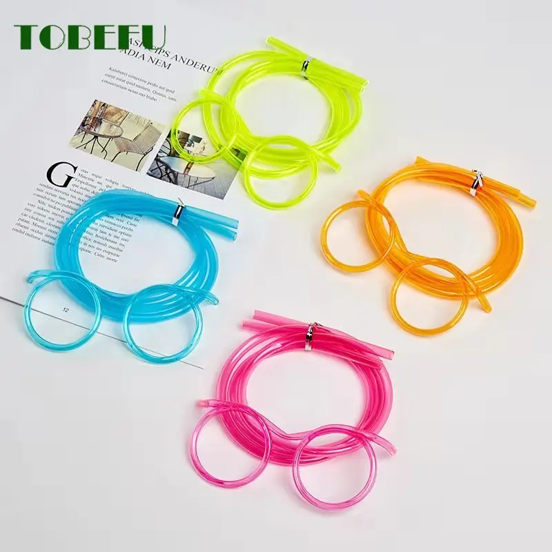 TOBEFU одна штука веселые Мягкие пластиковые соломенные забавные очки гибкие