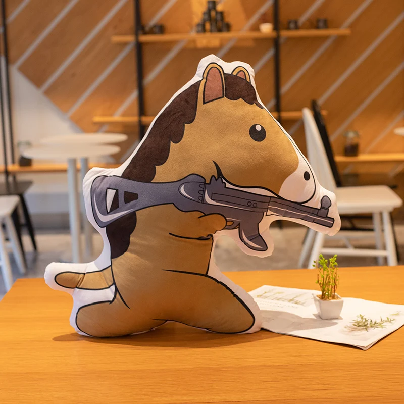 

Cute Fool Horse Pillow Plush Toy Sofa Pillow Cushion Children's Toys Home Decoration Gifts