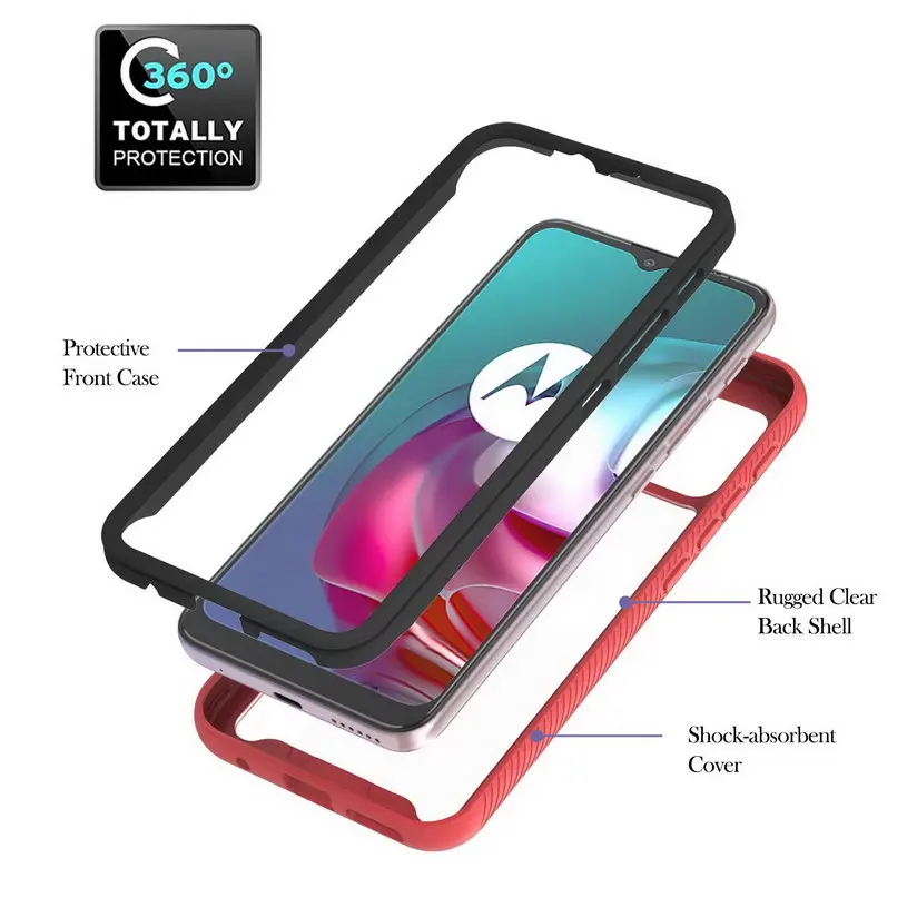 double protection case for moto g30 g10 g100 mate s g play power 2021 one 5g ace g9 e7 power case hybrid hard phone cover fundas free global shipping