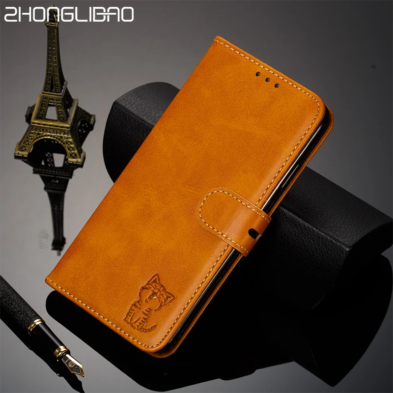 Embossing Cute Cat Flip Wallet Leather Case for Sony Xperia XA XA1 XA2 XA3 L2 L3 Luxury Magnetic Card Holder Stand Phone Cover | Мобильные