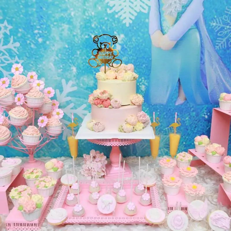 

Acrylic Cake Topper Hand Writing Happy Birthday Cake Topper Dessert Decoration For Birthday Party Wedding Decoration Supplies