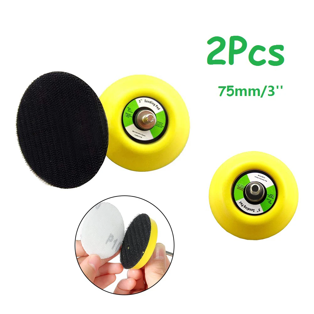 

2Pcs 75mm Polishing Sanding Disc Backing Pads Hook And Loop For Pneumatic Sander