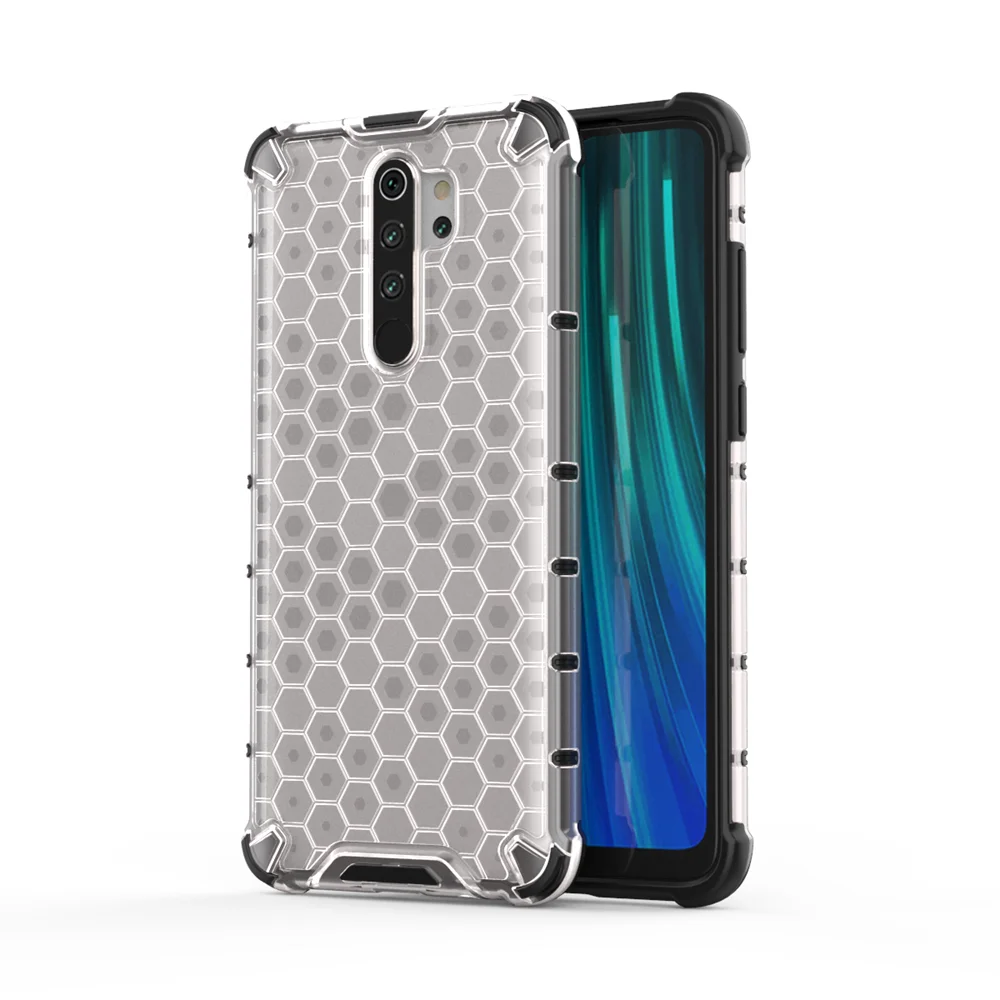 Сотовый из гибридного материала на основе ТПУ и ПК Броня чехол на Etui Xiaomi Redmi Note 8 Pro противоударный жесткий чехол для телефона прозрачный чехол Xiaomi Redmi Note 8