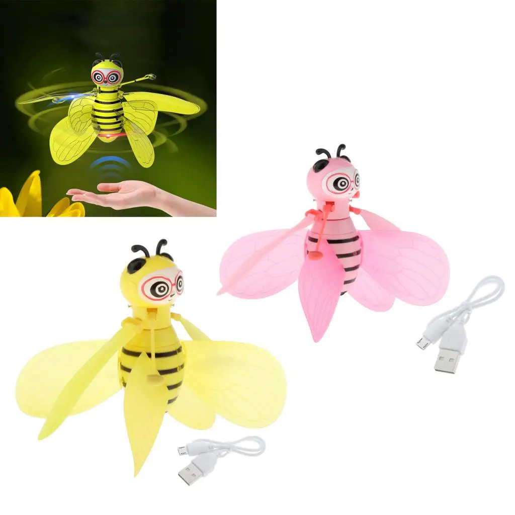 Helic&oacute;ptero de inducci&oacute;n infrarroja con luz LED brillante para ni&ntilde;os, juguete de Dron de inducci&oacute;n con luz LED brillante-4