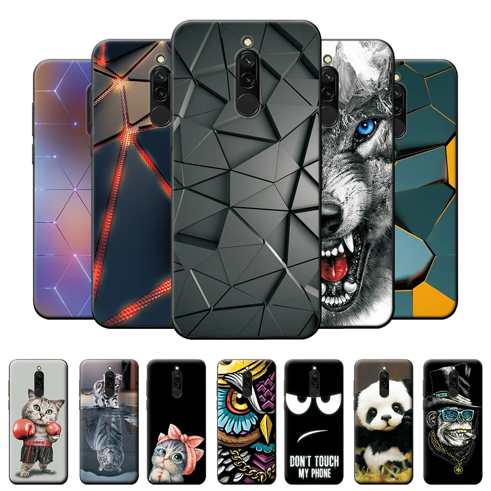 

For Xiaomi Redmi 8 Case Cover Soft Silicone Cool Wolf Cute Back Cover redmi 8 Case Cover Xiomi redmi 8 Fundas Protective 6.22"
