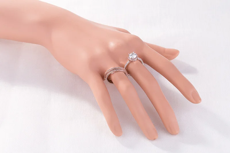 3 шт./компл. из розового золота покрытое кристаллом трехмерное циркониевое